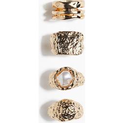 H&M Guld 4-Pak Ring - Dame