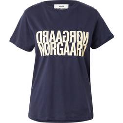 Mads Nørgaard Single Cotton Trenda P Tee Kortærmede T-shirt - Navy