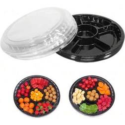 Shein 1/2/6pcs-Round Plastic Appetizer Tray With Lid