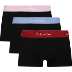 Calvin Klein Icon Cotton Stretch Low Rise Trunk 3-pack - Black Bodies W/ Fall Berry/Frozen F