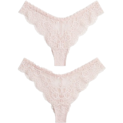 H&M Lace Brazilian Briefs 2-pack - Light Pink