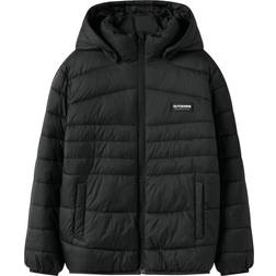 Name It Overgangsjakke Nkmmarble Hættet Pufferjakke - Sort