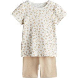 H&M Cotton Jersey Set 2-piece - Beige/Leopard Print (1227086006)
