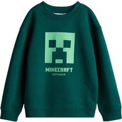 H&M Boys Minecraft Printed Sweatshirt - Dark Green