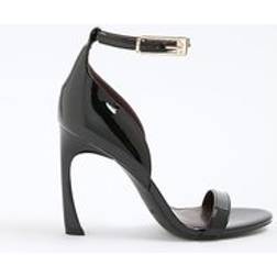 River Island Womens Black Patent Closed Banana Heel Sandals