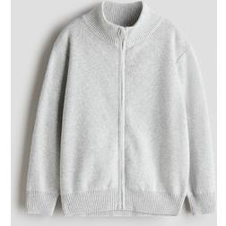 H&M Light Grey Marl Zip-Through Cardigan