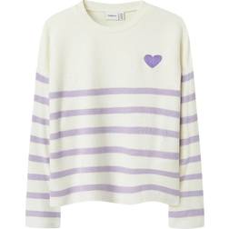 Name It Nkfline Ls Knit Ps Noos - Lavendel/Hvid