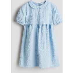 H&M Girls Collared Seersucker Dress - Light Blue