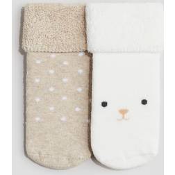 H&M Baby Frottéstrumpor 2-Pack - Beige/Prickig