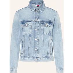 Tommy Jeans Denim Trucker Vintage Backprint Flag Jacket - Light Blue
