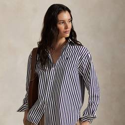 Polo Ralph Lauren Randig Skjorta Med Ikonlogga - Aubergine/Vit
