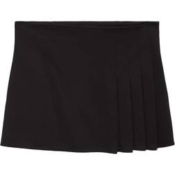 Mango Pleated Mini Skirt Woman - Black