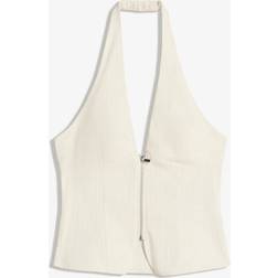 Bershka Beige Topp I Bengalin Med Halterneck - Naturlig