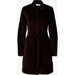 Selected Femme SLFRuna Short Corduroy Dress - Chocolate Forte