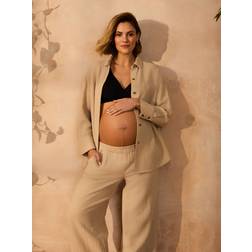 JoJo Maman Bébé Oatmeal Maternity Shirt S