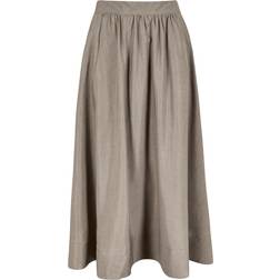 Apricot Soft Woven A-Line Midaxi Skirt - Grey