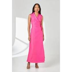 Principles Pink Wrap Lapel Detail Volume Maxi Dress - Pink