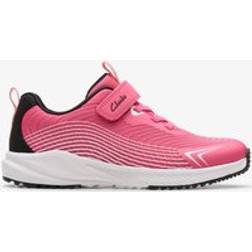 Clarks Deyes Dash Kid Wide Fit Synthetic Trainers - Pink