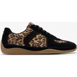 Clarks Leopard Print Combination Trainers - Brown