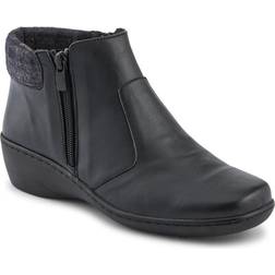 Pavers Wide-Fit Leather Lightweight Ankle Boots - Black