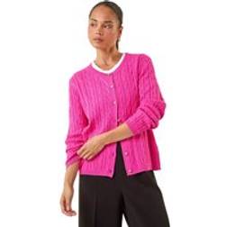 Roman Petite Cable Knitted Cardigan - Pink