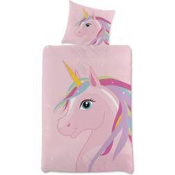 Licens Børnesengetøj Unicorn Regnbue enhjørning 140x200cm
