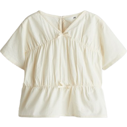H&M Peplum Cotton Blouse - Cream (1281090001)