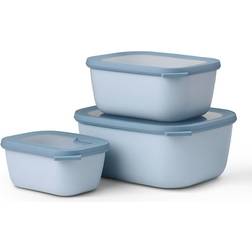 Mepal Cirqula Rectangular High Nordic Blue Matlåda 3st