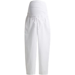 H&M MAMA Linen-Blend Trousers White