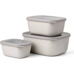 Mepal Cirqula Rectangular High Nordic White Food Container 3pcs