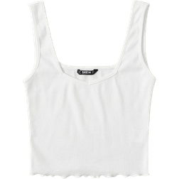 Shein EZwear Lettuce Edge Crop Top
