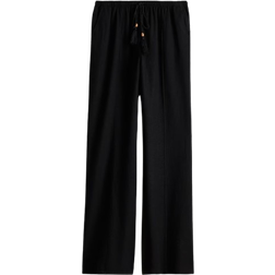 H&M Linen Blend Trousers - Black