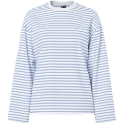 Pieces Oversized Paita Sadie - Vaaleansininen/Valkoinen
