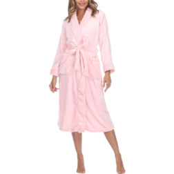 White Mark Women's Cozy Lounge Robe - Pink