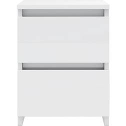 vidaXL 800525 White High Gloss Bedside Table 30x30cm