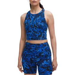 Lululemon Swift Speed Cropped Tank Top Flower Meld Galactic Cobalt