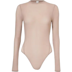 Lululemon Wundermost Nulu Mesh Long Sleeve Crewneck Bodysuit - Taupetastic
