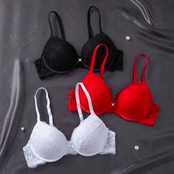 Shein 3pcs Lace Lift Romantic Minimalist Underwire Bras Set - For Women