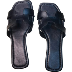 Shein H-Shaped Flat Sandals - Black