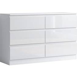 Fwstyle Modern White Gloss Chest of Drawer 120x77cm
