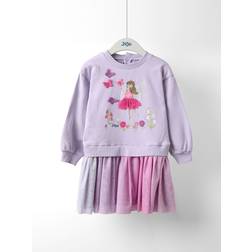 JoJo Maman Bébé Purple Appliqué Tulle Sweat Dress