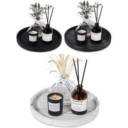 Shein 1 piece/3 pieces round marble pattern storage tray Decorative Item