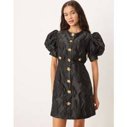 Sister Jane Anemone Jaquard Mini Dress - Black