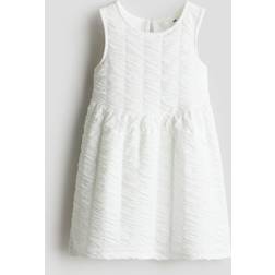 H&M Textured Jersey Dress - White