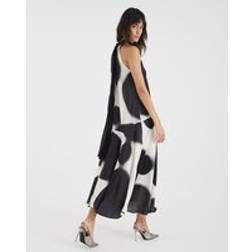 River Island Womens Cream Halter Neck Spot Satin Slip Dress