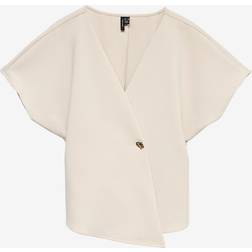 Vero Moda Topp vmSonja SS V-neck Top Wvn Exp - Grå
