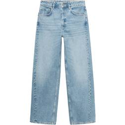 Mango Mid-rise Balloon Jeans - Medium Blue