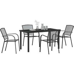 vidaXL Trädgårdsmöbelset 5 pcs Antracit Stål Matgrupp