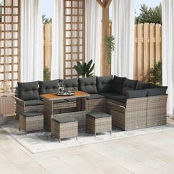 vidaXL Trädgårdsoffset Med Kudde 13 Pcs Grå 110 x 55 x 71 cm Loungeset