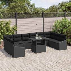 vidaXL 11-Delars Trädgårdsoffgrupp Med Kuddar 100 x 55 x 73 cm Loungeset